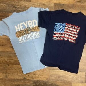Heybo Outdoors Kids Short Sleeve Tees - Light Blue and Navy
